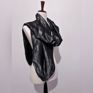 Gray Crinkled Formal Scarf/Wrap with tassels